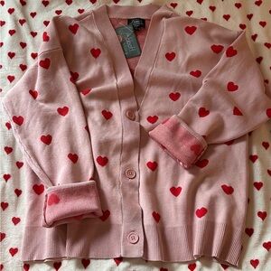 Hearts Pink and Red Knit Sweater